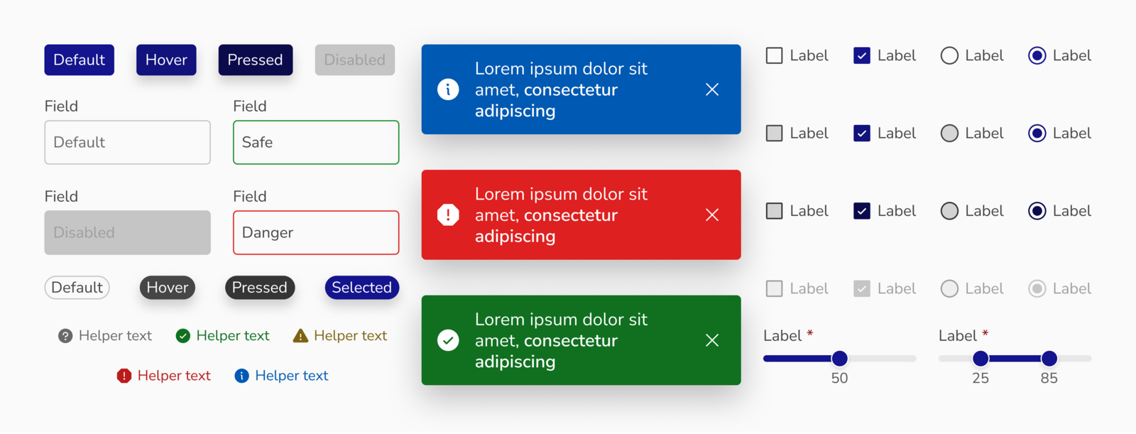Component states and variations